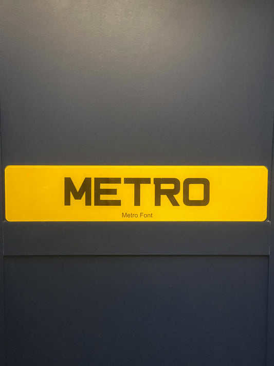 Printed Metro Font Number Plates