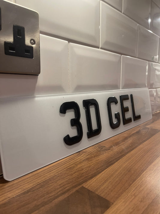 3D Gel Road Legal Number Plates